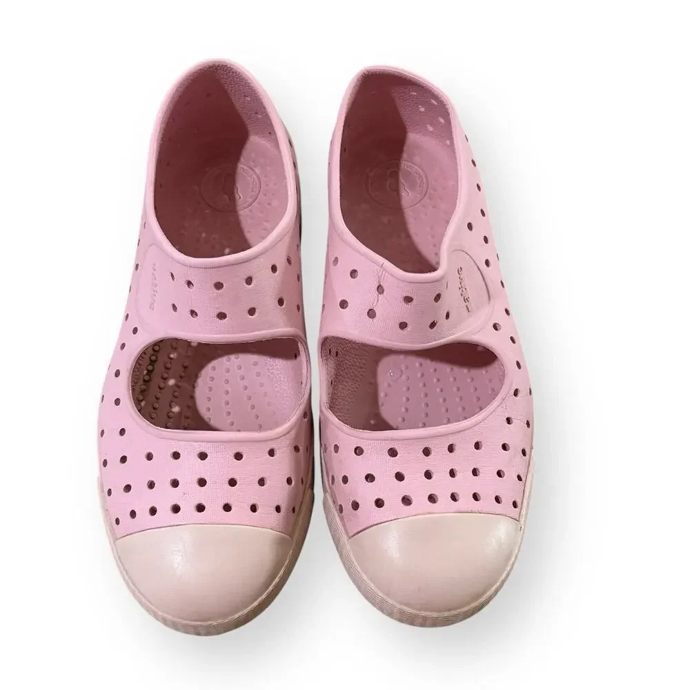 Native Jefferson Juniper Shoe Youth Girls J3 Rose Pink/Dust Pink Mary Jane